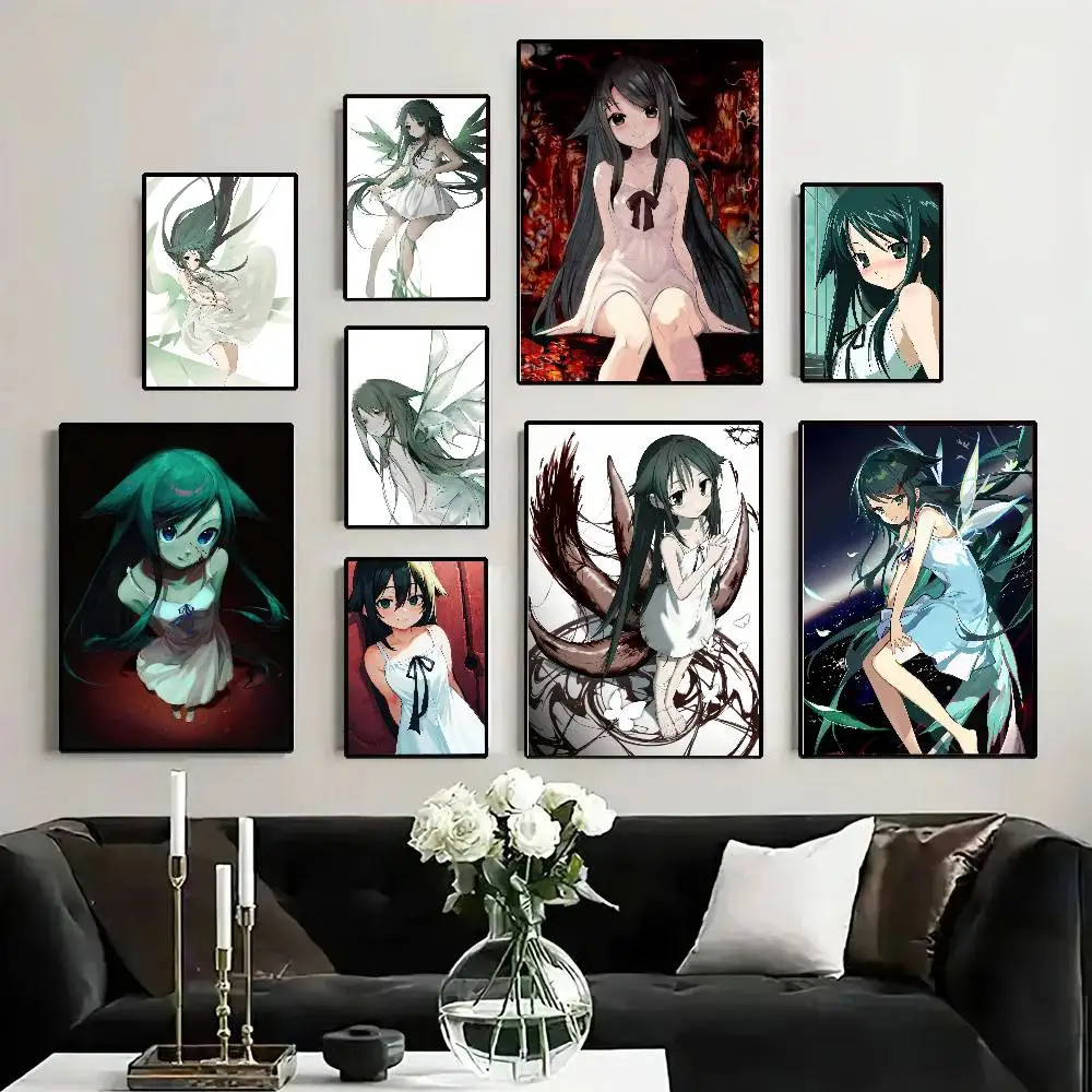 Horror Anime The Song Of Saya Posters Living Room Bar Cafe Quality Canvas Vintage Style Comics Painting Art Home Wall Decor