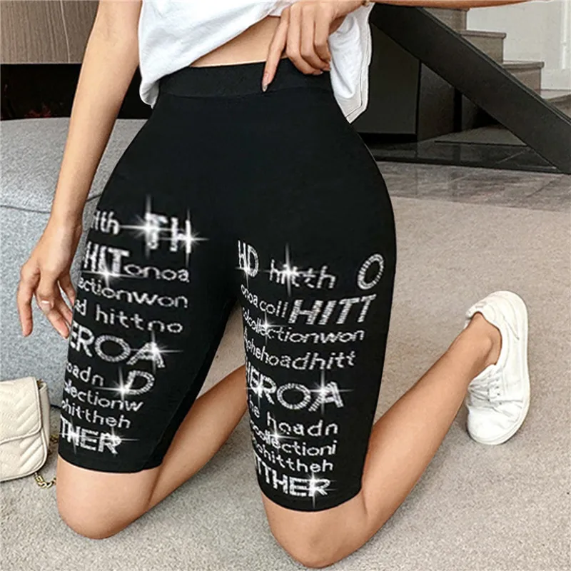 Pantalones cortos finos de Fitness para mujer, pantalones cortos de cintura alta para mujer, parte inferior de motorista, pantalones cortos de