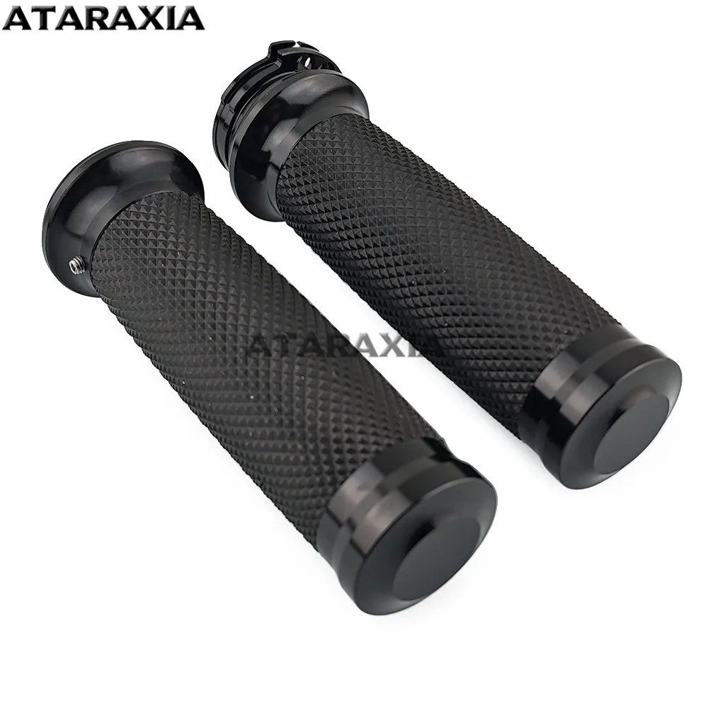 オートバイ 1.25 ''ユニバーサルラバーハンドグリップハンドルバーグリップハーレースポーツスター XL883 1200 アイアンツーリングダイナソフテイル用