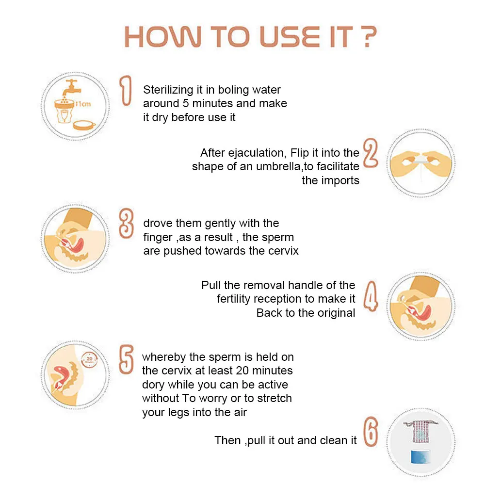 كوب مساعد لإنشاء الخصوبة من السيليكون، جهاز مساعدة الحمل القابل لإعادة الاستخدام لدعم الخصوبة، يحافظ على الحيوانات المنوية قريبًا إلى Cervix