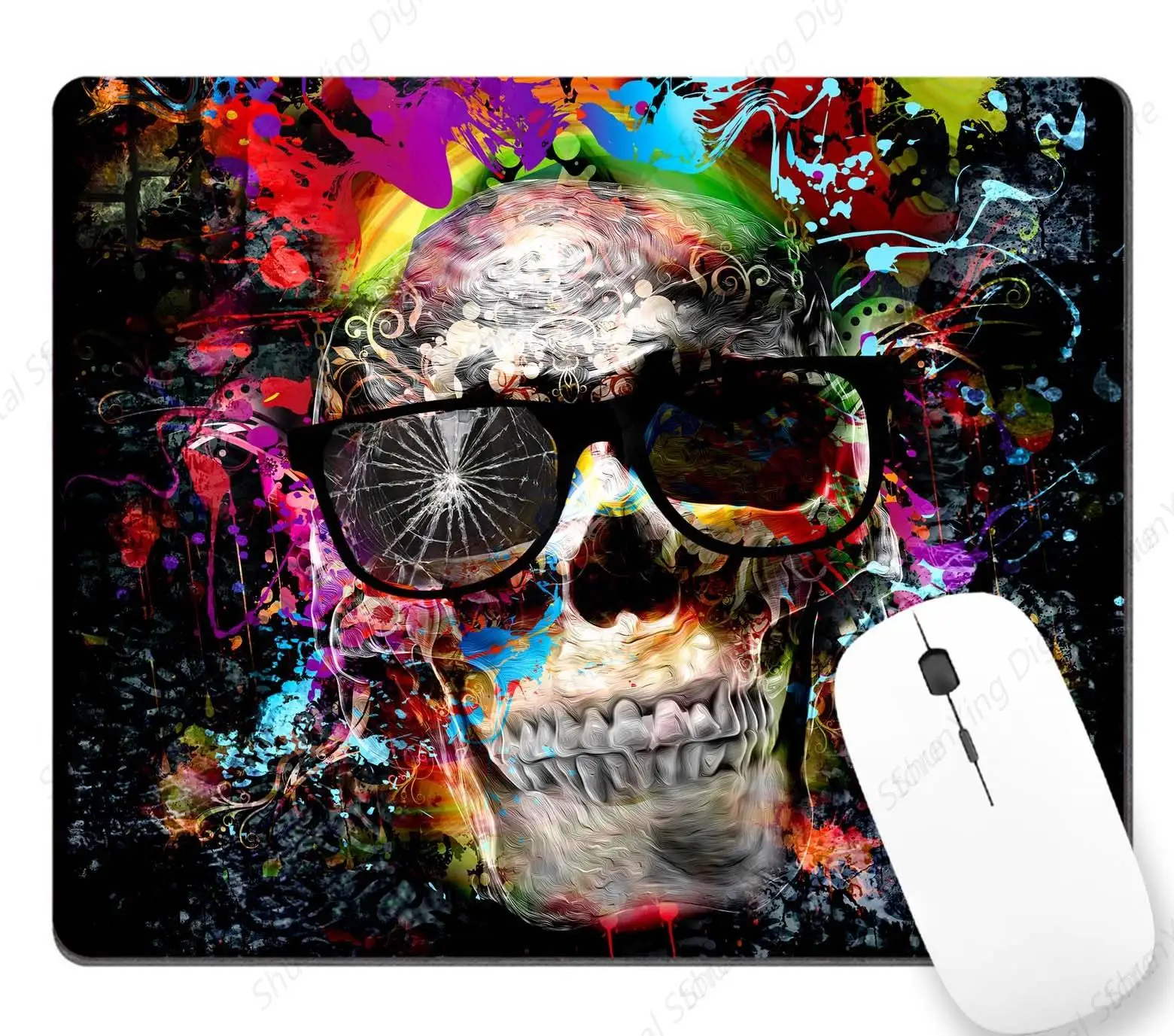 

Skull Abstract Color Printed Mouse Pad Suitable For Office Computers And Laptops Anti Slip Rubber Gaming Mouse Pad 25*30cm