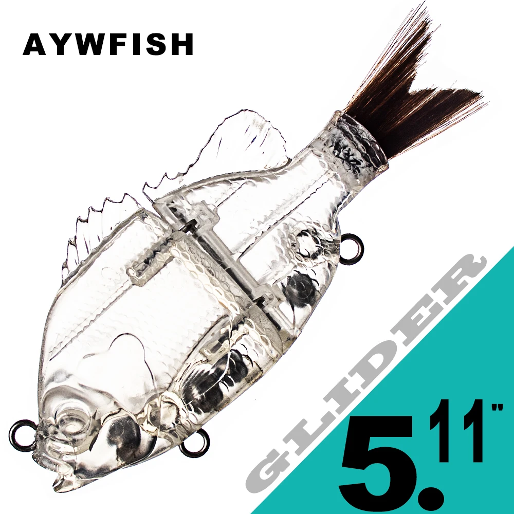 

AYWFISH Неокрашенная приманка для плавания, скользящая приманка, хвостовая рыболовная приманка, заготовки 13 см, 13,5 г, жесткая приманка, сделай сам, искусственный слайдер, приманка, 2 шт./лот
