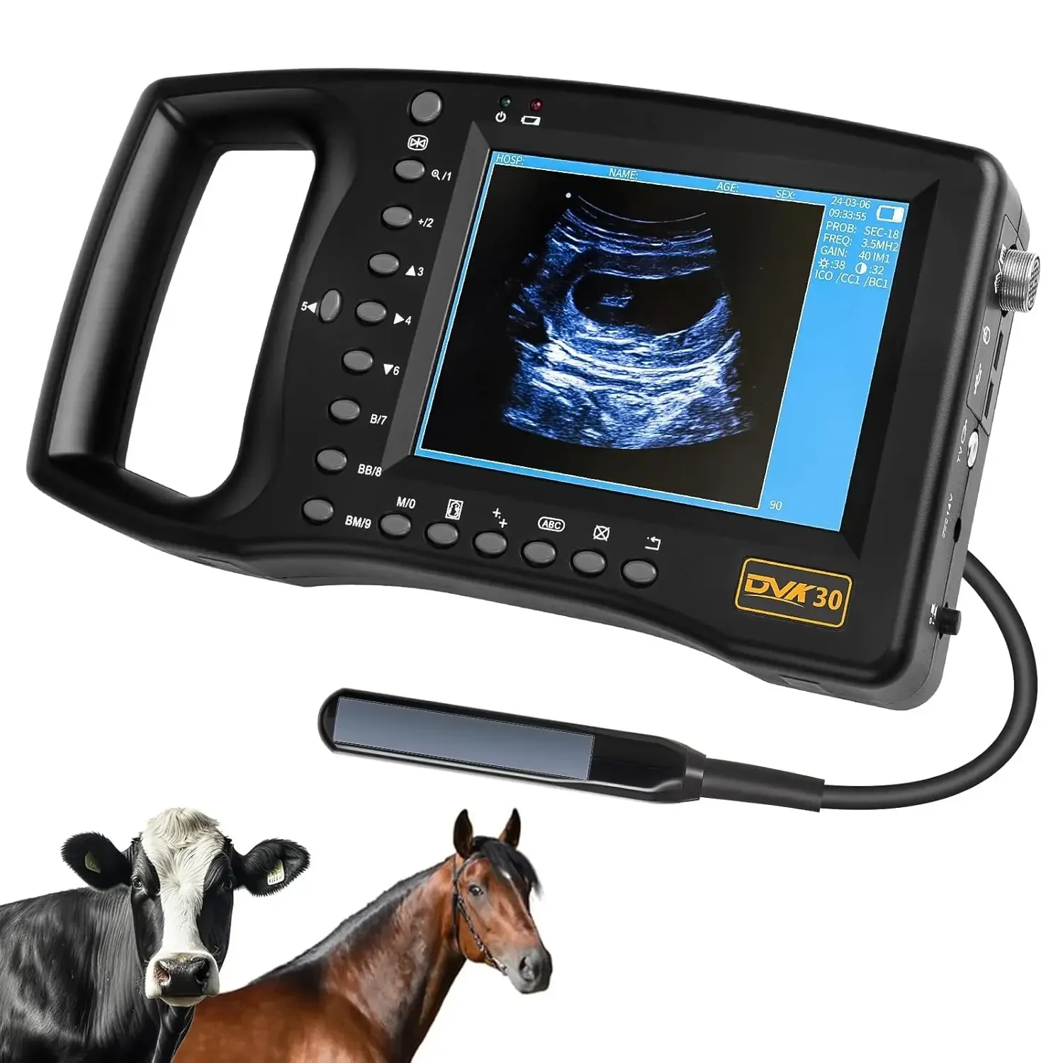 Portable Veterinary Ultrasound Scanner for Pregnancy Dog Sheep Pigs Vet Handheld Scanner with 3.5Mhz Mechanical Probe