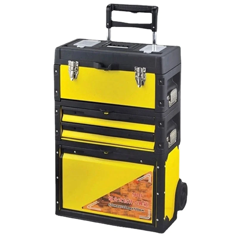 Hardware Tool Trolley Box Large Capacity Tools Box for Electricians Mechanical Workshop Tools Organizer with Wheels Work Tools