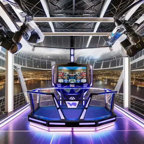 2026 New FL 9D 360 Degree Virtual Reality Game Machine Treadmill Durable Metal VR Space Walking Platform Simulator Customized