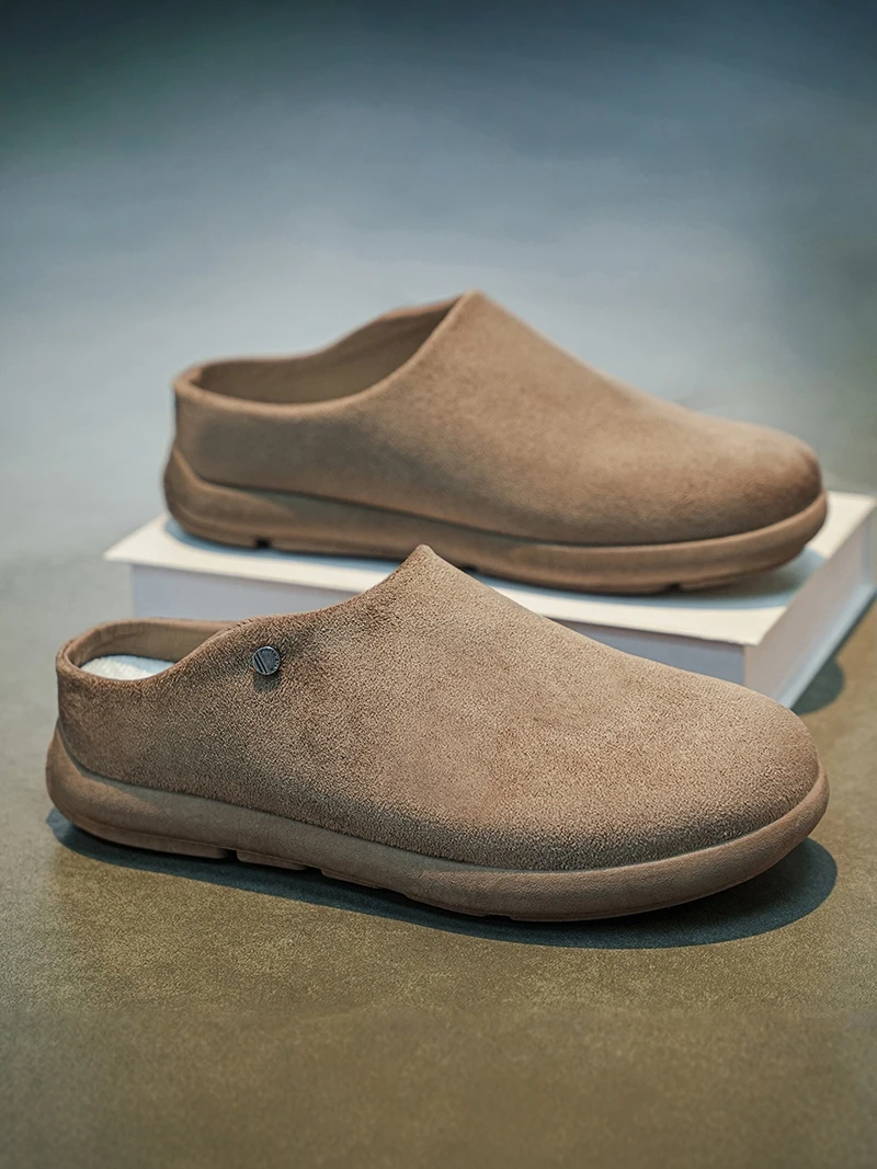 

Unisex Slip-On Slippers Breathable Casual Vintage Style Large Size 47 Workwear Compatible Men's Summer Sandals Kuru Shoes