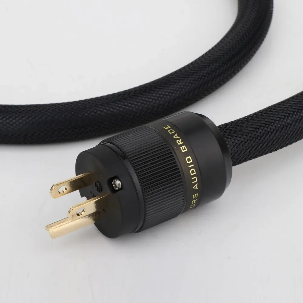 

1 Pcs Preffair D504078 Schuko/US Silver Plated Audiophile AC Power Cable Black Power Cord Cable HIFI HI-END