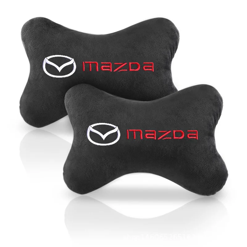 2pcs Car Neck Headrest Support Seat Soft Pillow Leather Accessory For Mazda 3 CX5 6 BK GH 2 CX3 CX30 MX5 5 CX7 CX9 RX8 MX3 MS MP