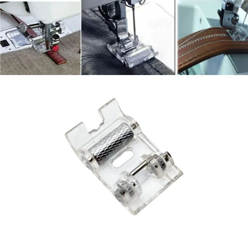 2pcs Roller Sewing Machine Presser Foot Plus Non-Stick Zigzag Presser Foot for Singer Brother Low Shank Sewing Machine