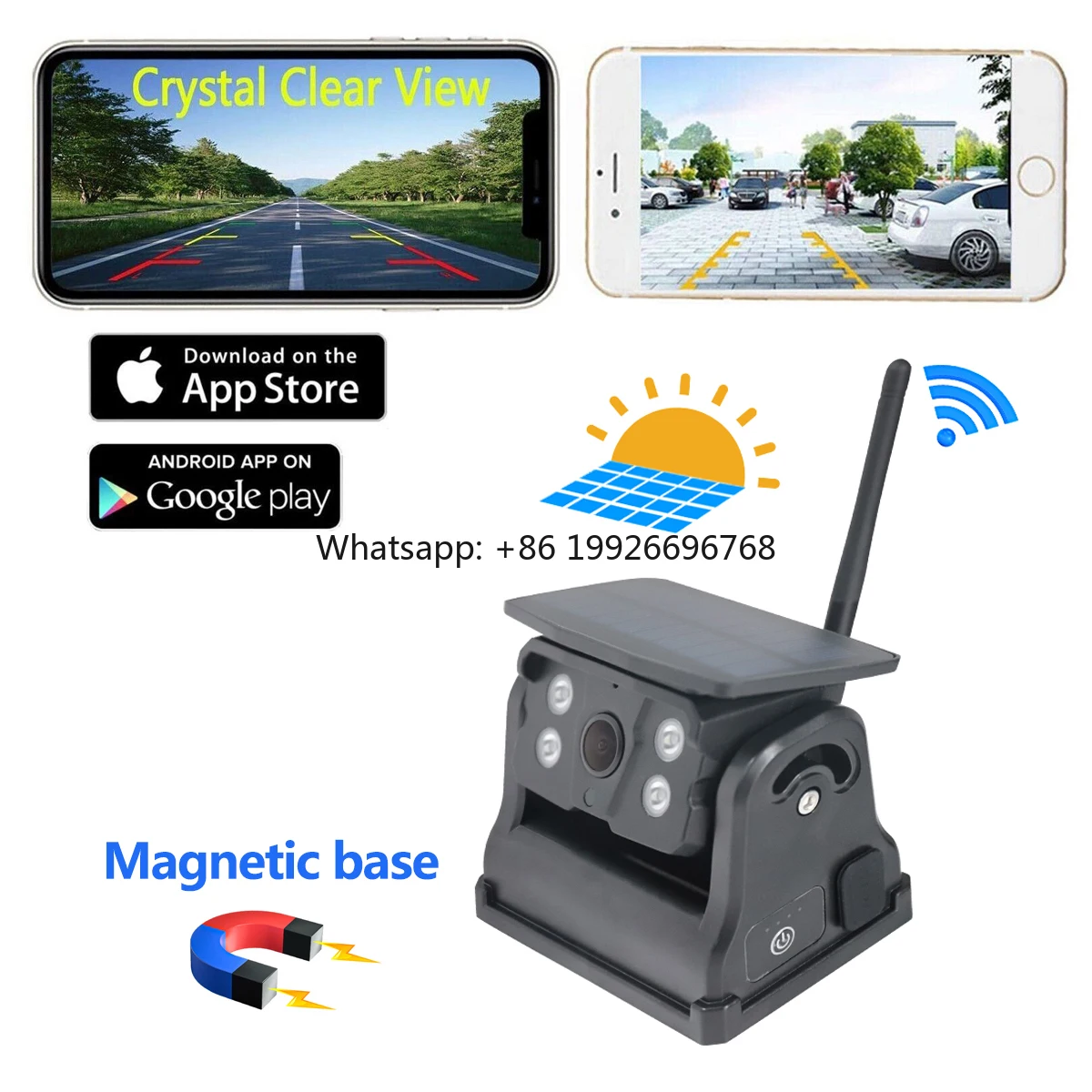 

1080P Magnetic Mobile Wifi Solar-powered Wifi App Camera Can Be Connect with Mobile for Car Bus Truck Forklift Various Vehicles