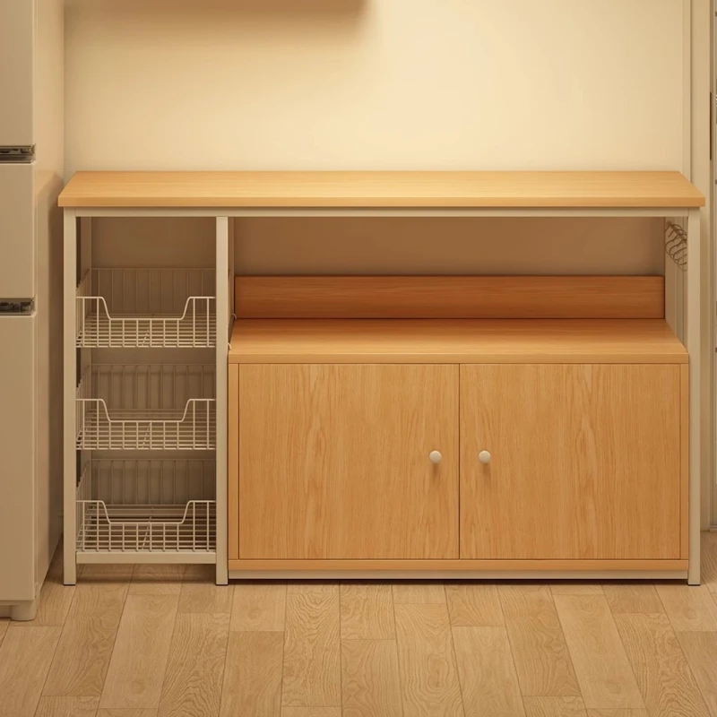 

multi-layer microwave oven storage rack Integrated narrow cabinet against the wall Multifunctional cabinet Locker