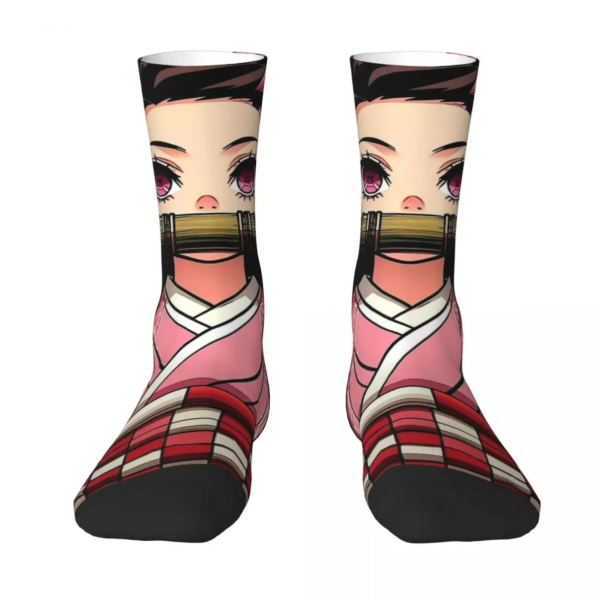 Nezuko Art Socks Funny Stockings Men Warm Soft Running Sports Socks Winter Custom Anti Skid Socks