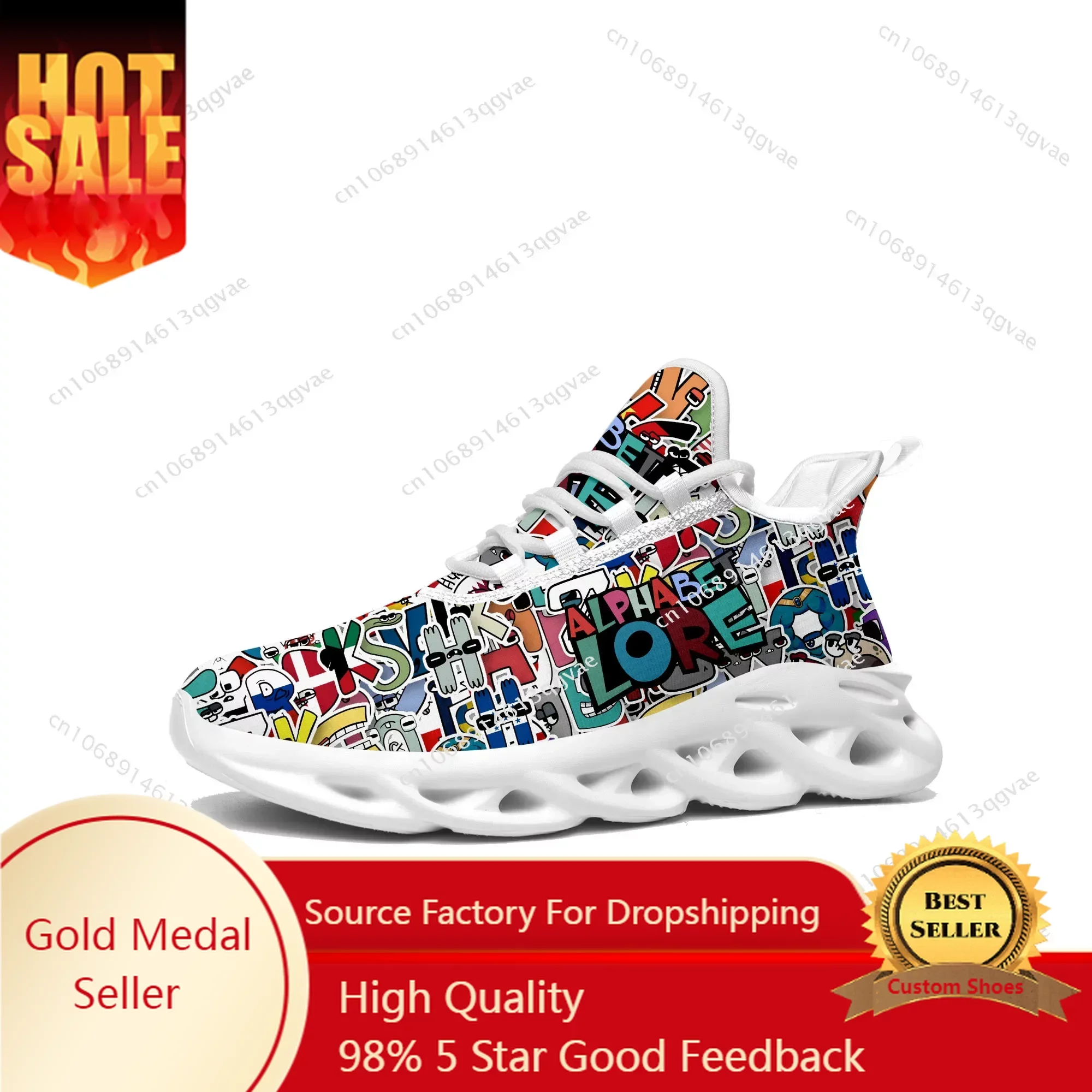 

Alphabet Lore Flats Sneakers Mens Womens Sports Running Shoes High Quality DIY Sneaker Lace Up Mesh Footwear Tailor-made Shoe