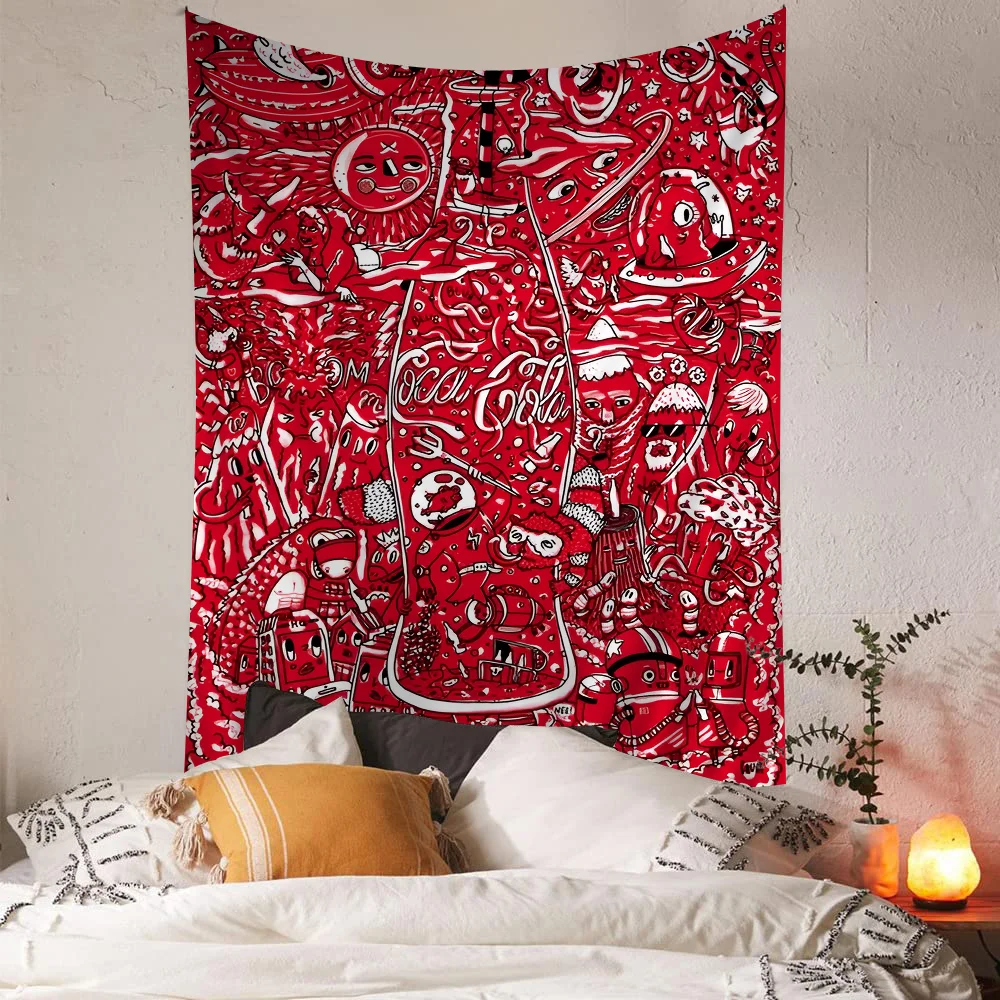 C-coca-cola Cartoon Tapestry Bohemian Wall Tapestries Mandala Home Decor