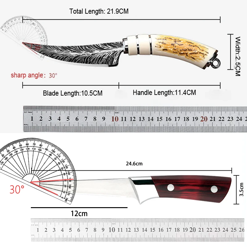 Professional Cooking Curved Knives, Sharp Damask Textured Kitchen Knives, Meat Slicers, Fruit Knives, Forged High-hardness Knive view 6