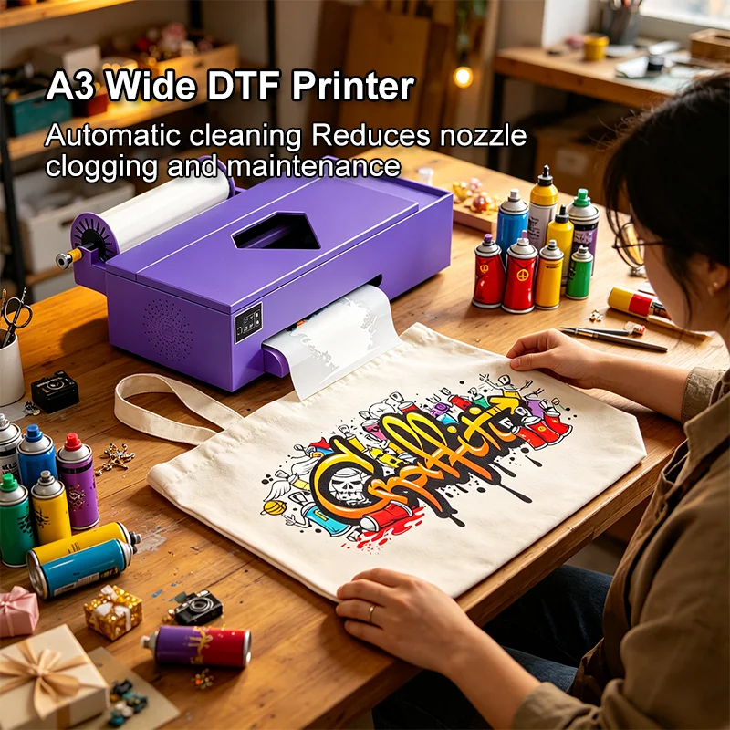 USA Hot Sale Low Maintenance A3 XP600 DTF Printer T-shirt Printing Machine with Auto Wash System for Small Business Print Shop