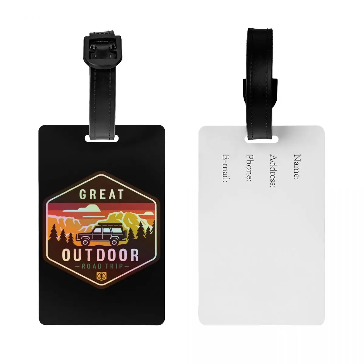 Custom Mountain Campers Adventure Camping Luggage Tag Custom Baggage Tags Privacy Cover Name ID Card