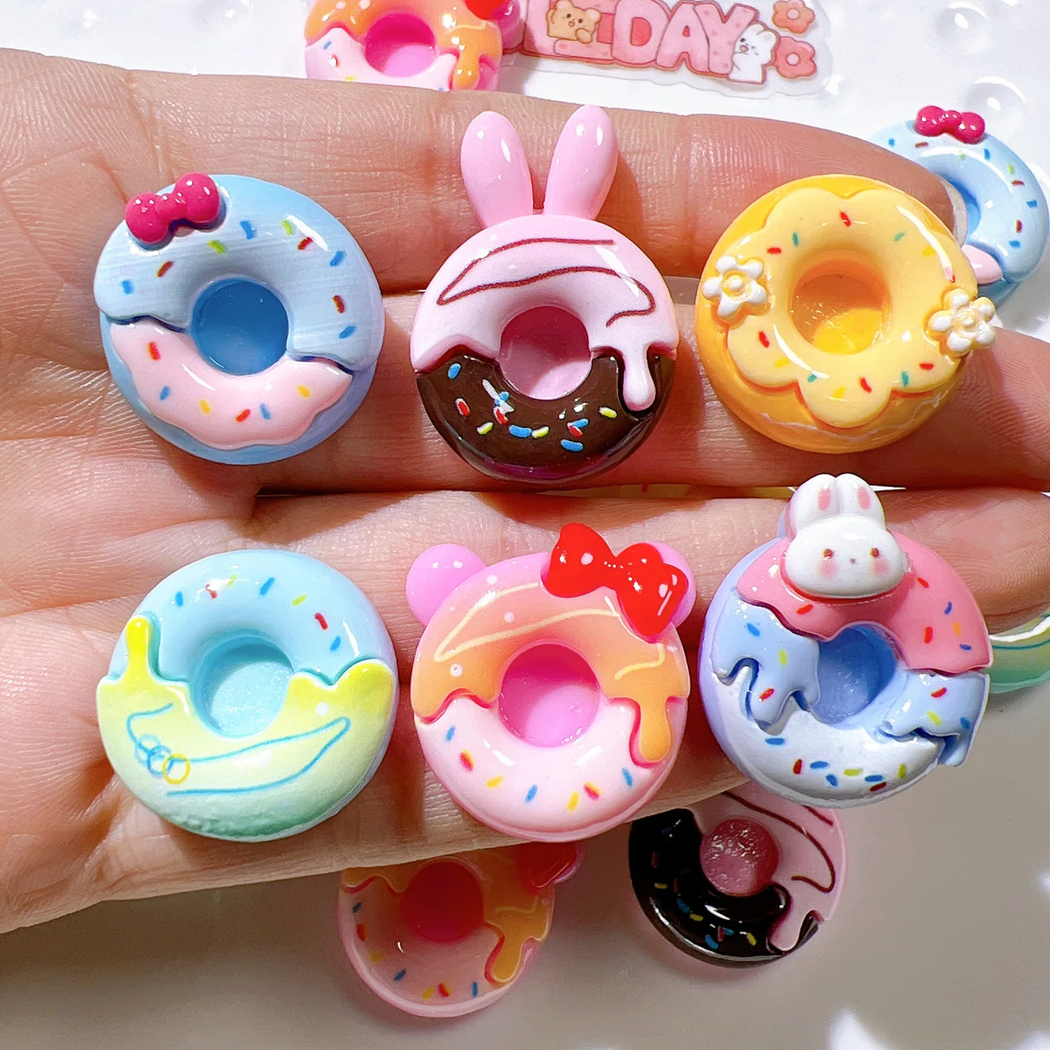 Mini imanes de nevera en forma de Donut, calcomanías Kawaii coloridas, pizarra blanca para nevera, pegatina bonita para nevera, decoración de cocina, 6 uds.
