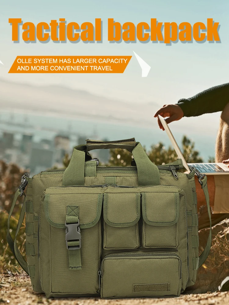 Military Sling Shoulder Bag Mult-Pockets Military Sling Backpack Multi-functional MOLLE for Hunting Climbing Cycling