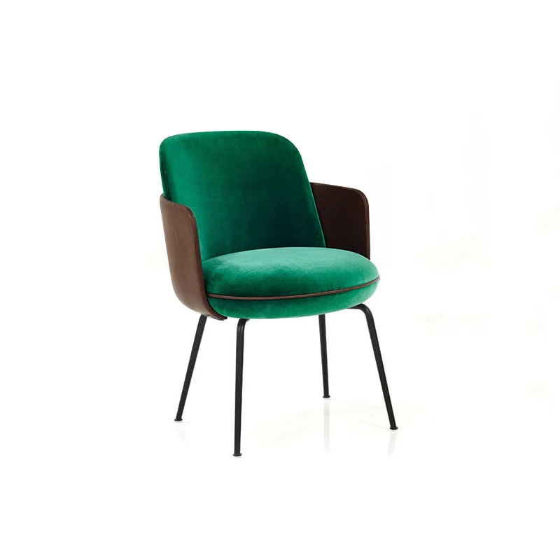 

Simple coffee chair fashion casual dressing home backrest armrest wrought iron modern creative ins dining chair
