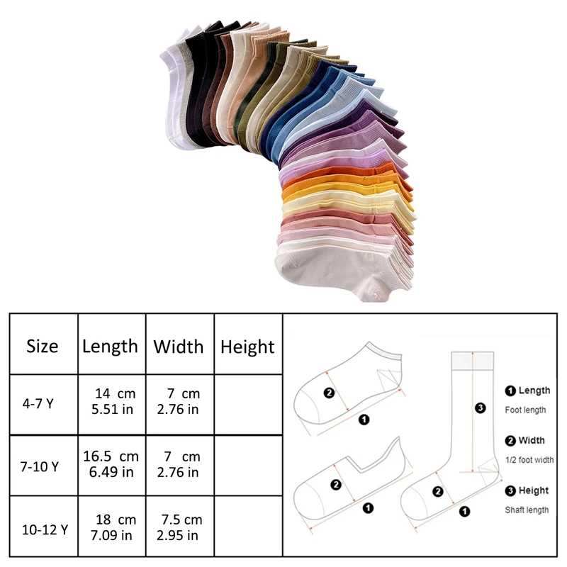 10 Paar einfarbige, einfache Socken für Jugendliche, bequeme, niedrig geschnittene Socken für Mädchen, atmungsaktive, weiche kurze Socken, geeignet für – Detail 8