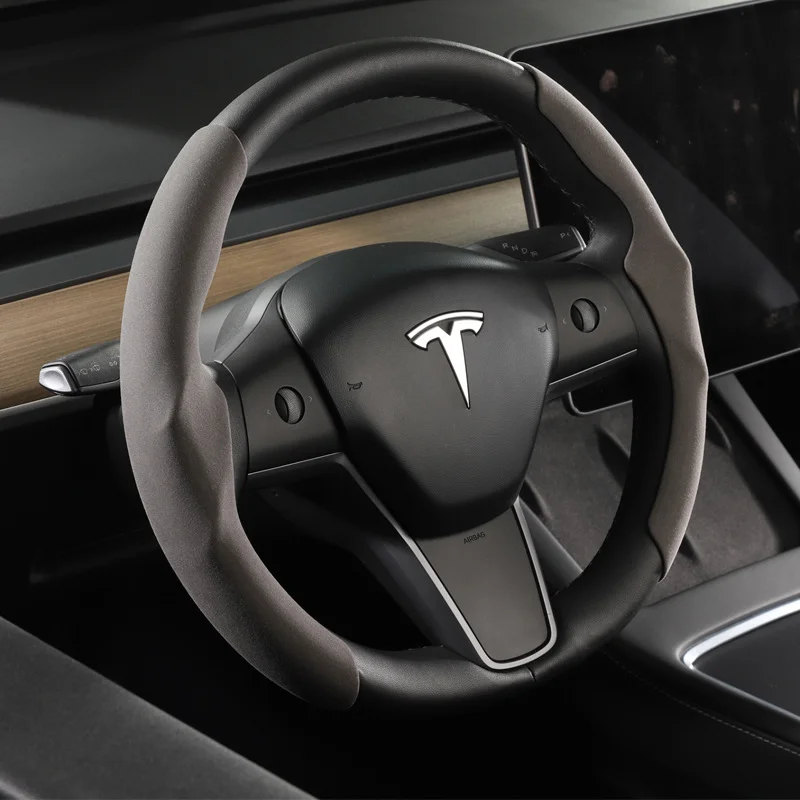 Tesla steering wheel cover model Y/3 carbon fiber ultra-thin sweat-absorbing special steering wheel 2023 car and accessories