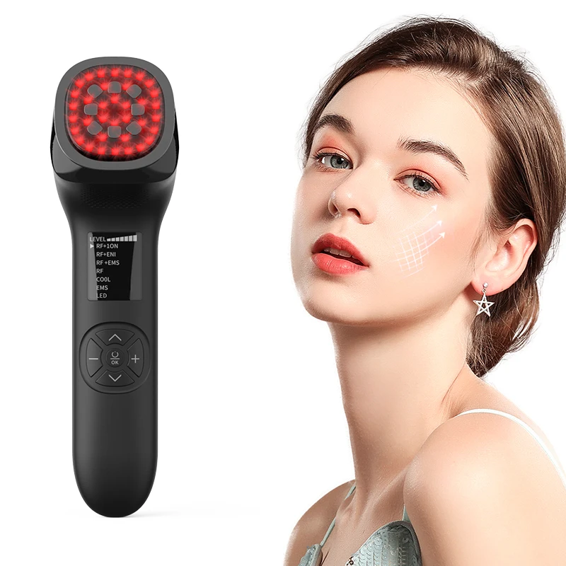 Beauty Equipment Beauty Face Skin Care Clean Blue Led Light Therapy Cooling Skin Anti Aging RF Face Lifting EMS Device