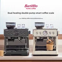 Barsetto BAE02S Coffee Machine Household Small Double Heating Semi-automatic Grinding Machine PID Temperature Control 220V