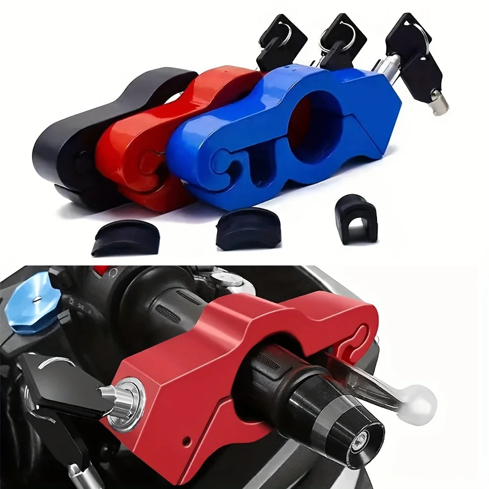 Aluminum Alloy Motorcycle Handlebar Portable Throttle Brake Lock No Battery Security Motorbike Electric Scooter Bicycle Safety view 2