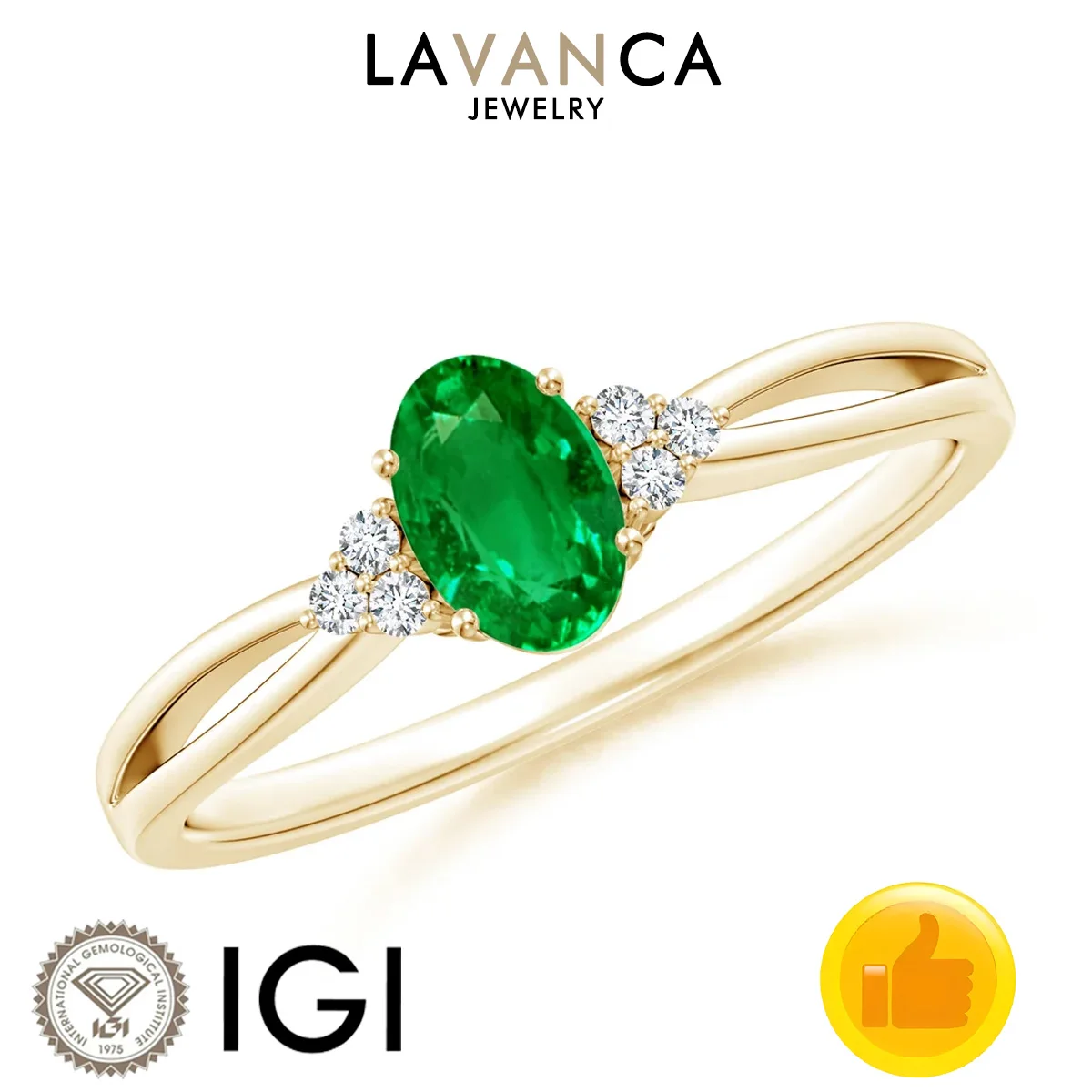 Anillo de Esmeralda Cultivada en Laboratorio con Corte Ovalado, Anillo de Diamante Redondo Cultivado en Laboratorio, Oro Amarillo de 9K/14K/18K, Anillo de Compromiso con Diseño Trenzado para Mujer