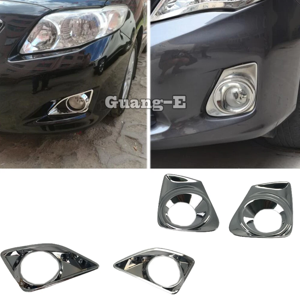 

Car Body Cover Detector ABS Chrome Front Fog Light Lamp Trim Frame Stick For Toyota Corolla Altis 2008 2009 2010 2011 2012 2013