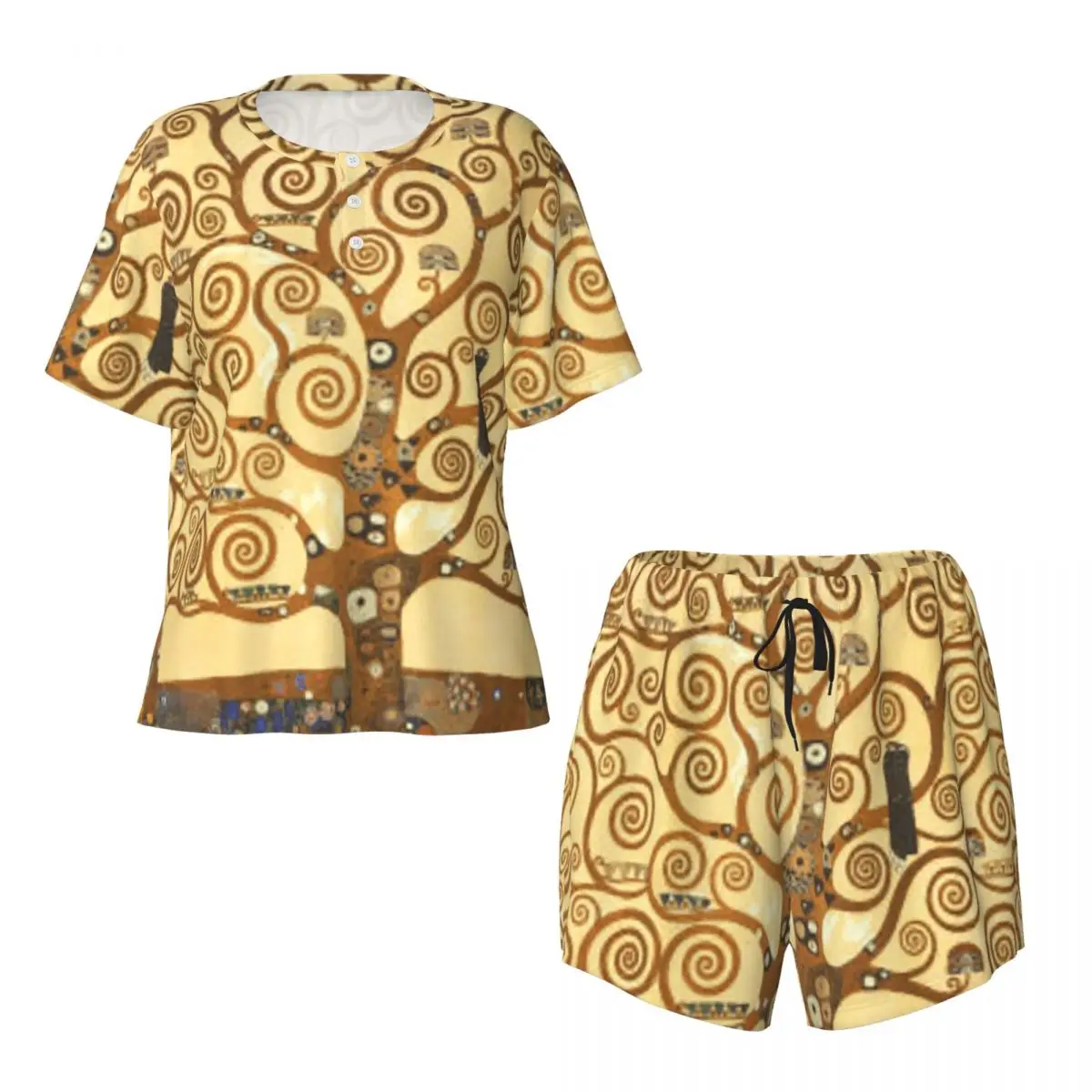 Ночные рубашки с круглым вырезом и короткими рукавами Tree Of Life Stoclet Frieze Gustav Klimt, мягкие женские ночные рубашки для сна