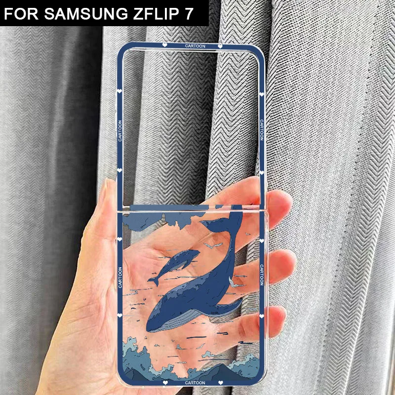 For Samsung Z Flip 7 INS Japan Anime Scenery Landscape Phone Case for Samsung Galaxy Z Flip 7 ZFlip7 Clear Hard PC Folding Cover