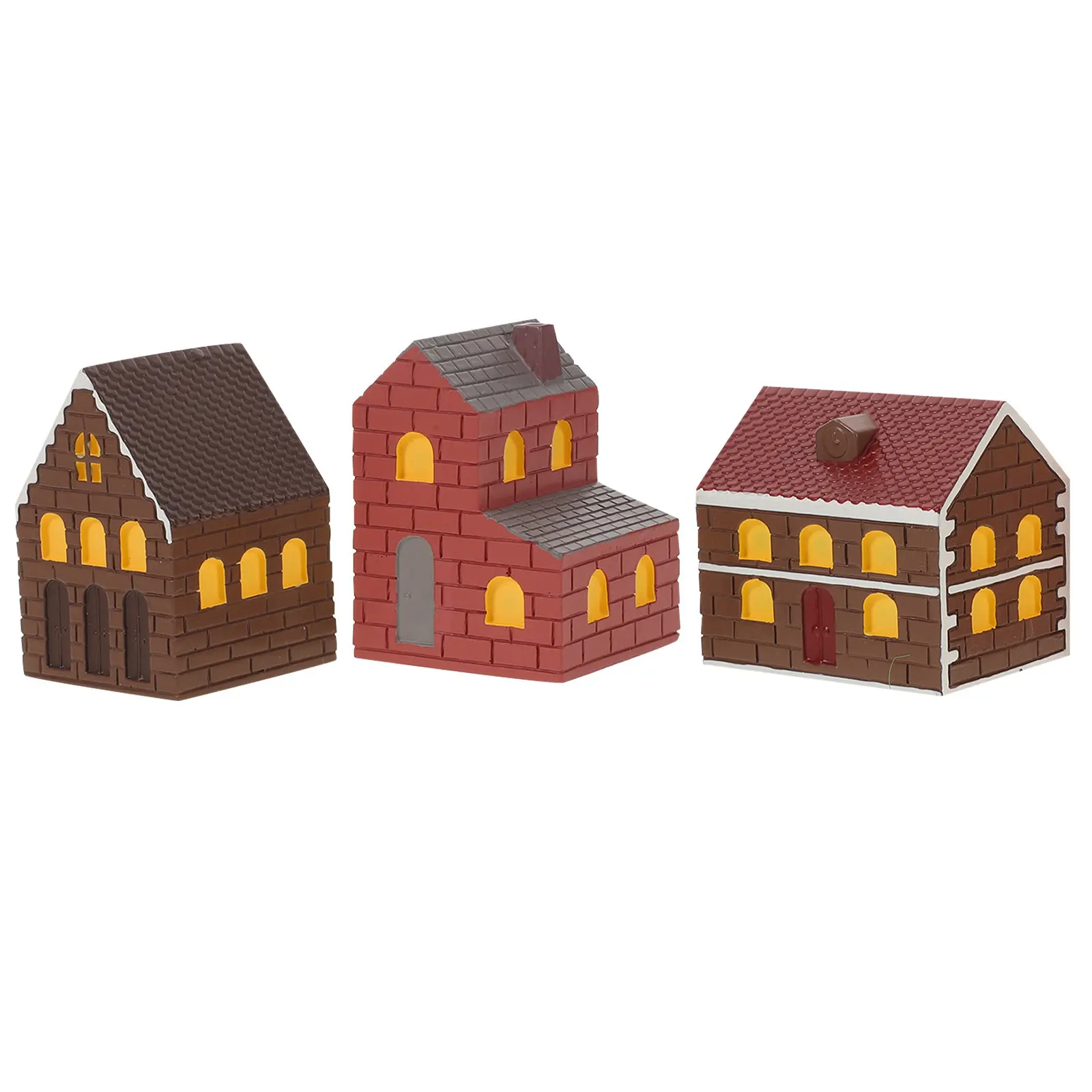 

3Pcs Miniature Japanese House Kit Resin Tiny House for Fairy Garden Desktop Mini Landscape Bonsai Garden Accessories Micro