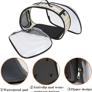 Transparente Dobrável Pet Travel Carrier Bag, portátil Crossbody Bag, respirável, dobrável, ao ar livre, cão, gato 8 principais vendas bolsa para levar gato - №7