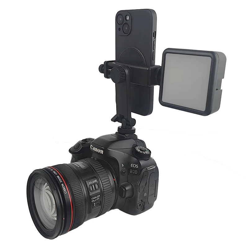 Obrotowy uchwyt na telefon o 360 stopni Pionowy poziomy uchwyt na telefon do fotografowania z zimną stopką do statywu do aparatu Iphone Monopod — zdjęcie produktu 5