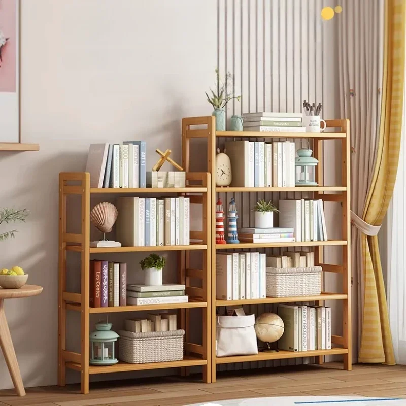 

Multifunctional Living Room Storage ShelfBamboo Floor-to-ceiling Multi-layer Partition ShelvesDesktop Organizer Rack Hot Sale