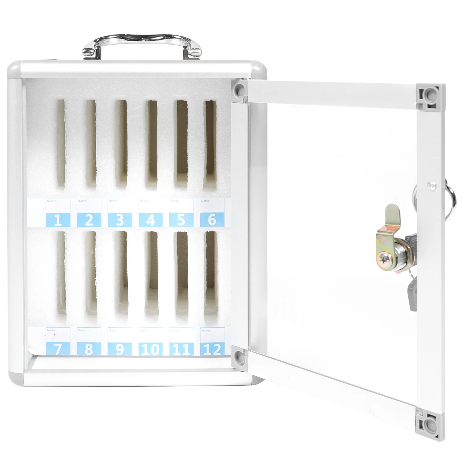 

1pc 12 Slots Mobile Phone Storage Cabinet Fiberboard Organizer Sturdy Waterproof Cell Phone Locker Box Office School