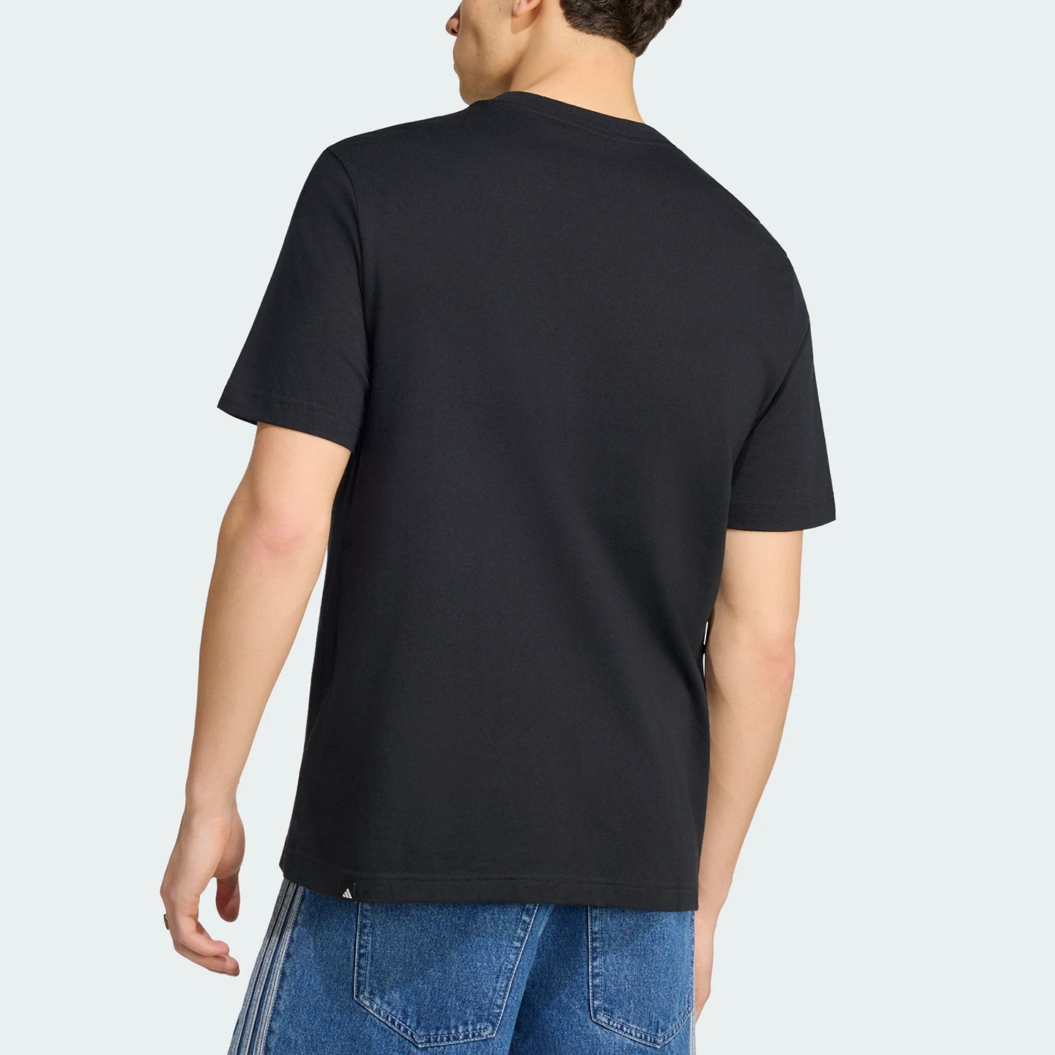Adidas genuine new men's black green skin friendly loose cotton short sleeved T-shirt KU9748