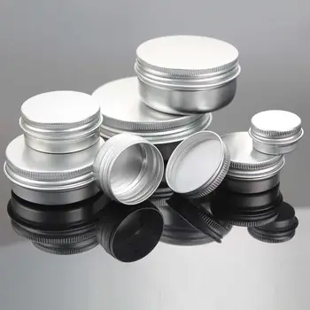 50 ks/balení 5g 10g 15g 30g 50g prázdné stříbrné hliníkové plechovky se šroubovacím víkem, kulaté svíčky, plechovky na koření se šroubovacím víkem 10 nejlepší prodej plechovky na svíčky - №10
