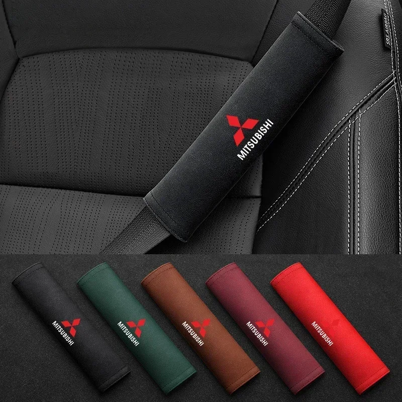 

2PCS Car Safety Belt Shoulder Cover Padding For Mitsubishi Ralliart ASX Galant Mirage L200 Xpander Pajero Interior Accessories