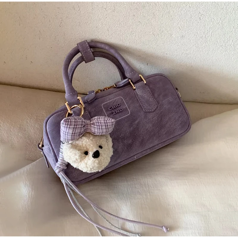 

Dopamine Taro Purple Shoulder Bag Versatile Fashionable Pillow Bag Korean Horizontal Square Zipper Double Shoulder Strap Toss