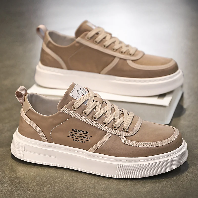 

Осенние мужские белые кроссовки 2025 года — дышащая корейская уличная обувь, универсальная повседневная обувь с гонконгскими вибрами