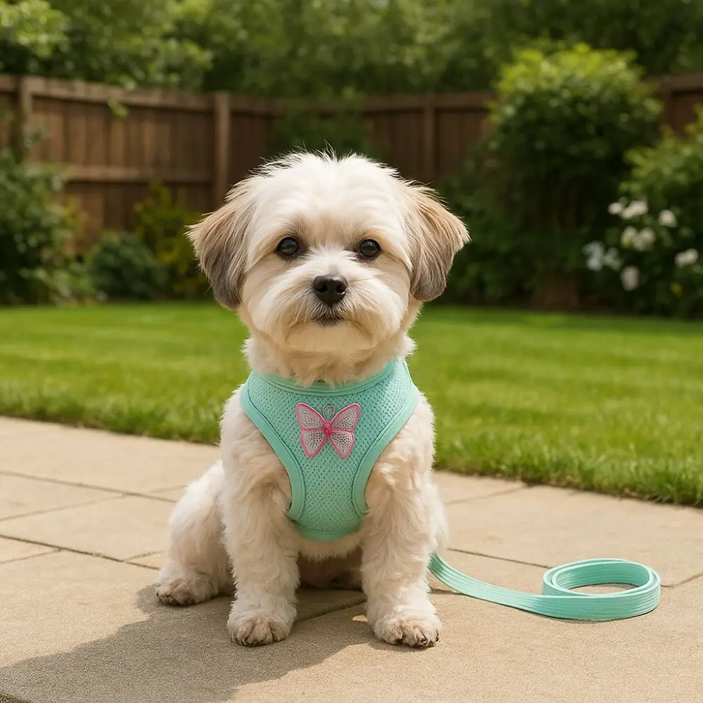 

Adjustable Pet Dog Harness Leash Breathable Soft Dog Traction Rope Collar with Butterfly Comfortable Dog Chest Vest