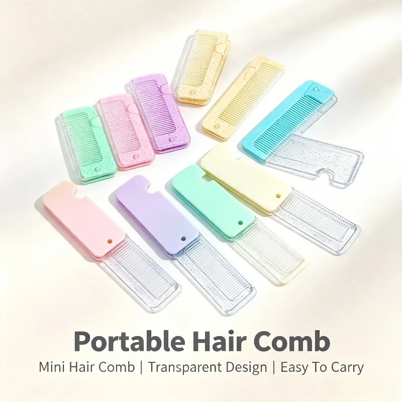 Portable Folding Comb Women Girls Pocket Hair Brush Anti-static Combs Small Hair Brush Folding Hairdressing Styling Tools Travel