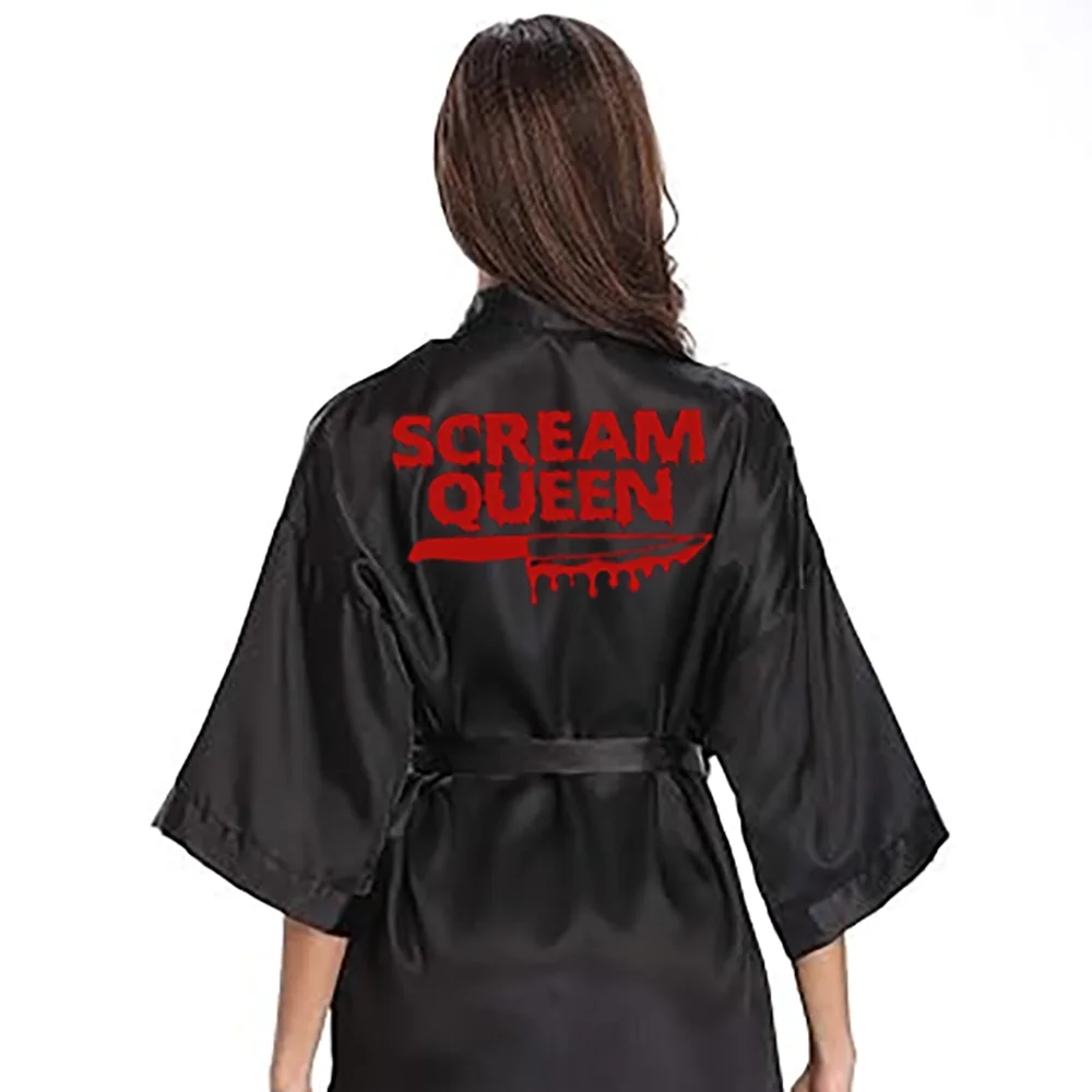 

1Pcs Scream Queen Slasher Wedding Robe Halloween Party Home Supplies Horror Lovers Gift Gothic Bachelor Party Accessories