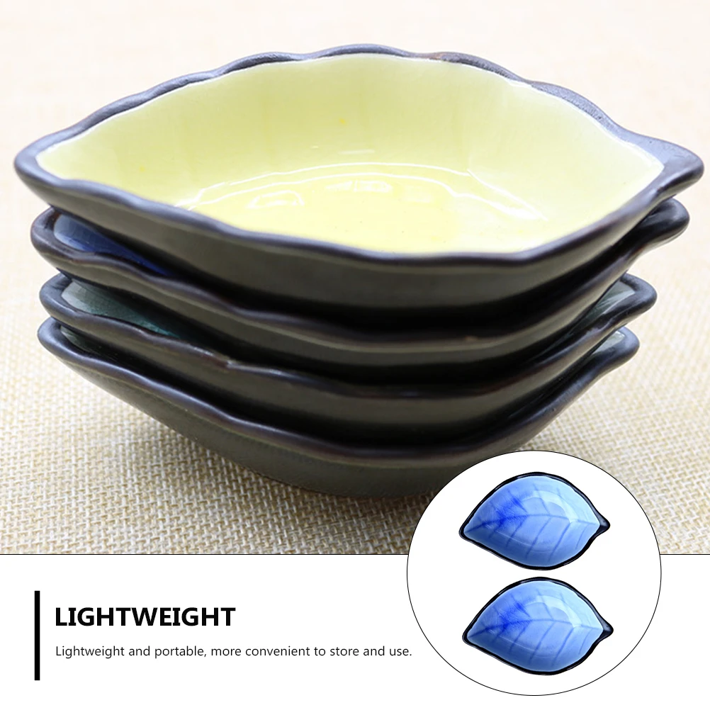 2Pcs Calligraphy Ink Dish Ceramic Leaf Shape Brush Holder Writing Painting Tool Portable Lightweight Ink Plate for Daily Use