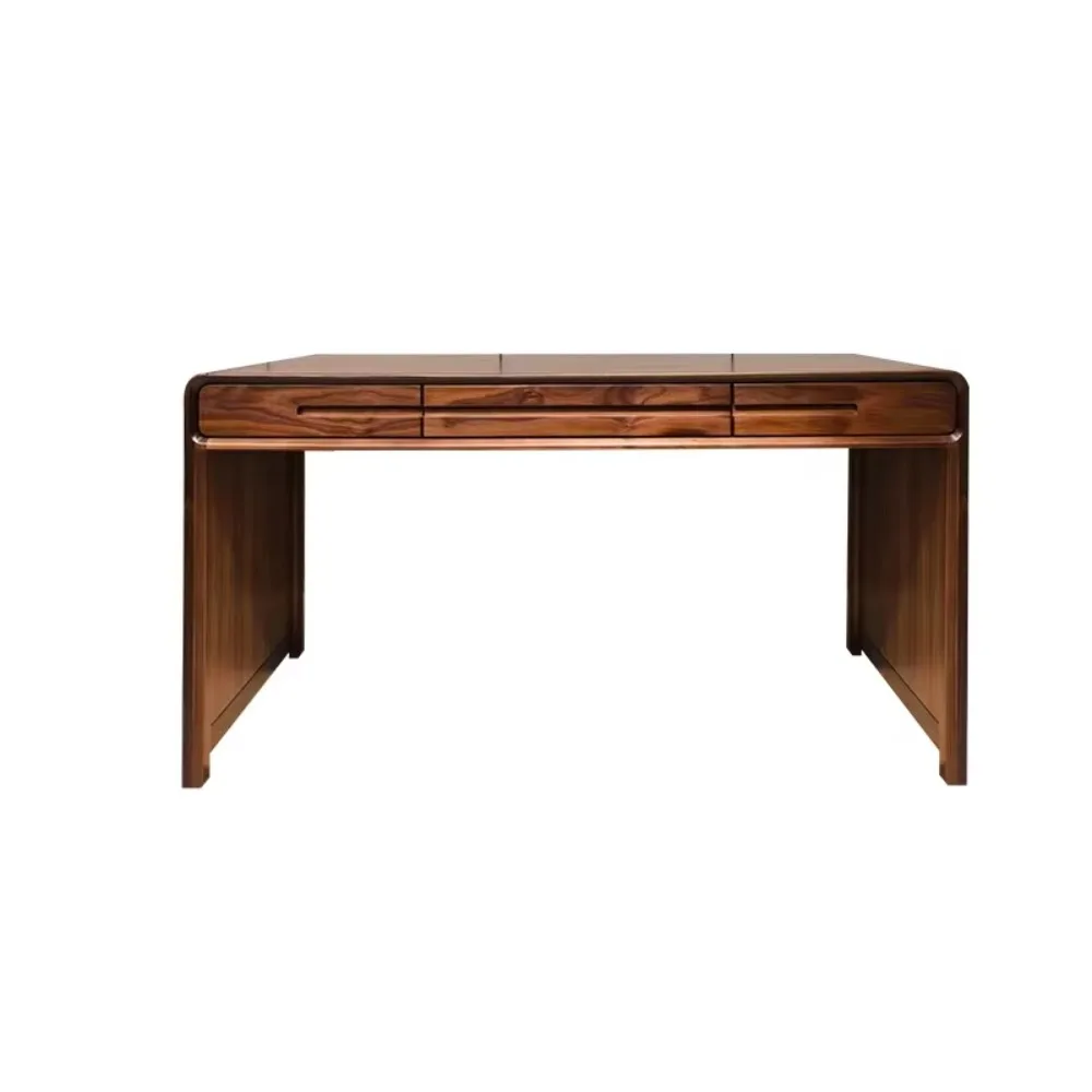Writing Desk and Computer Desk, Modern Minimalist American Black Walnut Solid Wood Desk, Durable and Easy To Assemble