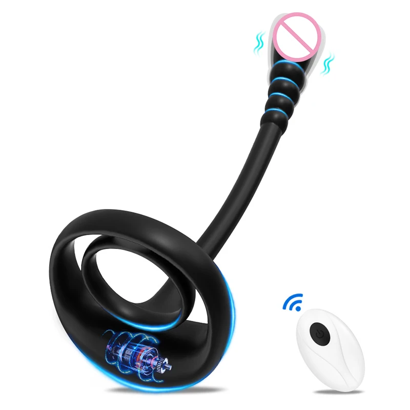 Vibrador de próstata, Juguetes sexuales para hombres, aplicación Bluetooth, masaje de testículos, tapón Anal, anillo para pene, masturbador masculino
