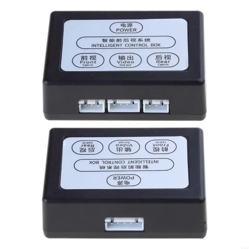 F1CF New Camera Converter for Car Parking Camera Converter Front Rear View Video 2 Channel Control Box for CVBS &AHD